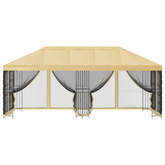 Altana z bokami 6 x 3 m kremowy Poliester i Stal 190