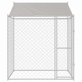 Klatka dla psa z dachem srebrny 200 x 200 x 258 cm Stal i PE