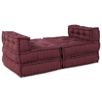 Modularna jednostka sofy 4 pcs Bordowy tkanina