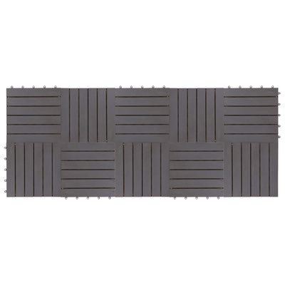 Płytka Tarasowa 10 pcs Szary 30 x 30 cm Drewno Akacjowe