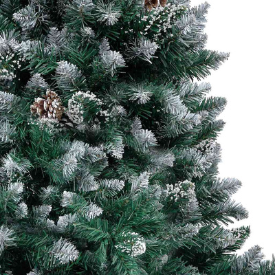 Sztuczna choinka z podstawą Zielony 150 cm PVC i Stal i Plastik