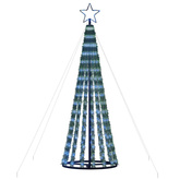 vidaXL Stożkowa choinka z lampek, 275 niebieskich LED, 180 cm