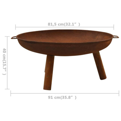 vidaXL Palenisko, 91x81,5x40 cm, stal