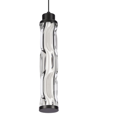Lampa wisząca Corte szklana tuba czarny mat LED 10W 3000K do salonu