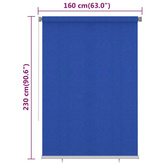 vidaXL Roleta zewnętrzna, 160x230 cm, niebieska, HDPE