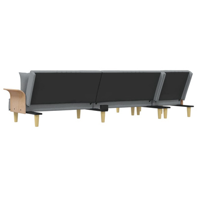 vidaXL Sofa rozkładana L, jasnoszara, 279x140x70 cm, tkanina