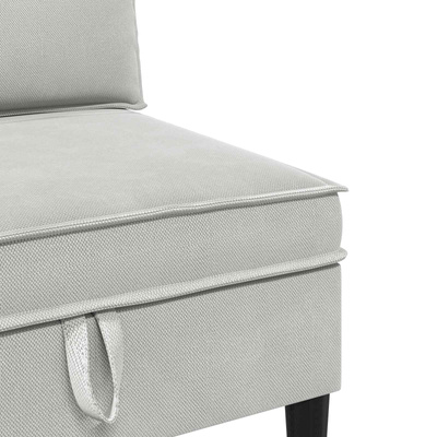Środkowa Sofa z Przechowywaniem jasnoszary Welur