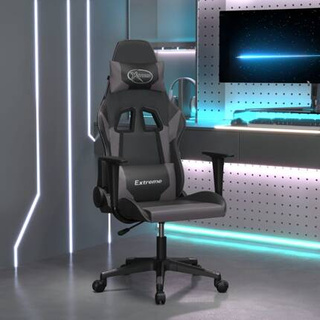 vidaXL Fotel gamingowy, czarno-szary, sztuczna skóra wariant 5