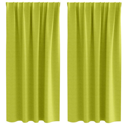 Firany blackout z kółkami 2 pcs Zielony 175 x 140 cm Poliester
