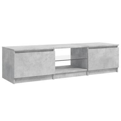 Szafka pod TV z LED, szarość betonu, 140x40x36 cm