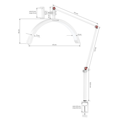 Lampa zabiegowa Glow MX3 do blatu biała 147993