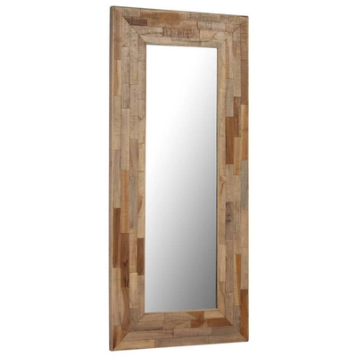 vidaXL Lustro z ramą z drewna tekowego z odzysku, 50 x 110 cm
