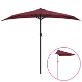 Półparasol balkonowy, aluminium, bordo, 270x144x222 cm