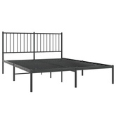 Metalowa rama łóżka z wezgłowiem czarna, 140x200 cm model standard