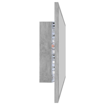 vidaXL Lustro łazienkowe LED, szarość betonu, 90x8,5x37 cm, akryl