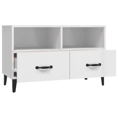 vidaXL Szafka pod TV, biała, wysoki połysk, 80x36x50 cm wariant 6