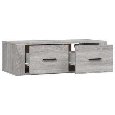 vidaXL Wisząca szafka pod TV, szary dąb sonoma, 80x36x25 cm