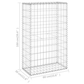 Ściana gabionowa z pokrywami, galwanizowana stal, 60x30x100 cm