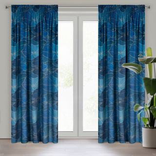 Zasłona Taśma turkusowa 140x270