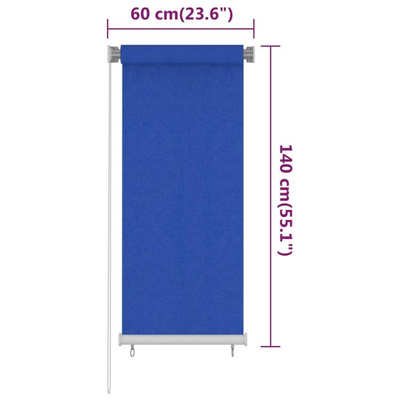 vidaXL Roleta zewnętrzna, 60x140 cm, niebieska, HDPE