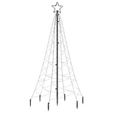 vidaXL Choinka z kołkiem gruntowym, 200 kolorowych LED, 180 cm