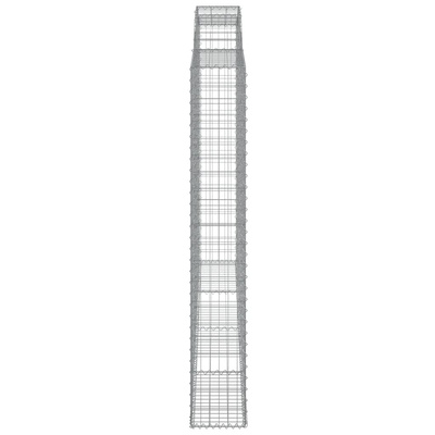 Kosze gabionowe, 4 szt, 300x30x200/220 cm, galwanizowane żelazo