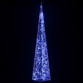 Akrylowy stożek dekoracyjny, niebieski, LED, 90 cm