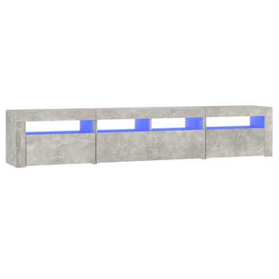 vidaXL Szafka pod TV z oświetleniem LED, szarość betonu, 210x35x40 cm