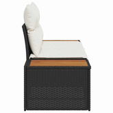 Sofa Ogrodowa Czarny 184 x 62 x 85cm polirattan