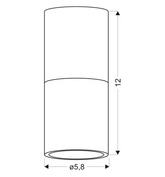 Lampa sufitowa tuba natynkowa czarno drewniana metalowa GU10