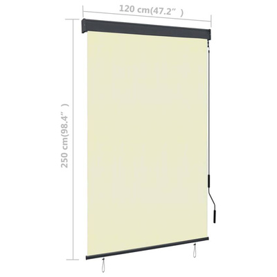 vidaXL Roleta zewnętrzna, 120x250 cm, kremowa