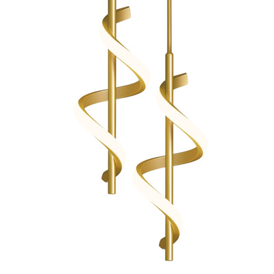 Lampa wisząca Abigali Spirali 20W spiralny złoty