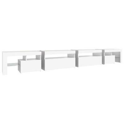 vidaXL Szafka pod TV z oświetleniem LED, biała, 290x36,5x40 cm