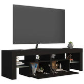 vidaXL Szafka pod TV z oświetleniem LED, czarna, 140x36,5x40 cm