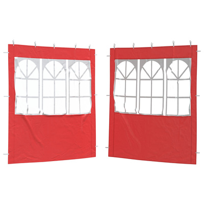 Ściana boczna namiotu na imprezy 2 pcs 200 x 195 cm czerwony
