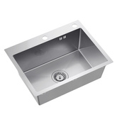 stalowy LUKE 110 WORKSTATION – jednokomorowy, wpuszczany, stal szlachetna/elementy stalowe + AKCESORIA, Quadron Zlewozmywak
