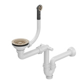 Odpływ zatyczkowy 3 1/2" z syfonem 1-komorowy Power Colour river sand (GRANIT-pionowy), save space (12PB3-P2A-BE)
