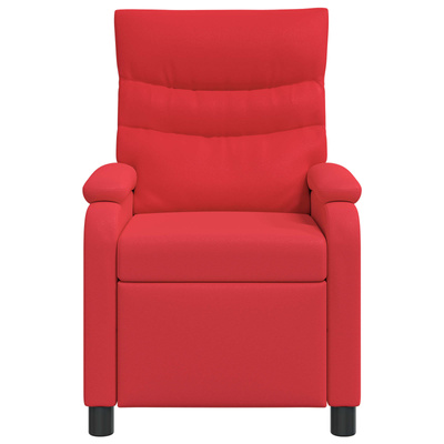 Fotel recliner czerwony Ekoskóra