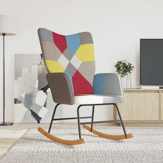 vidaXL Fotel bujany, patchwork, tapicerowany tkaniną