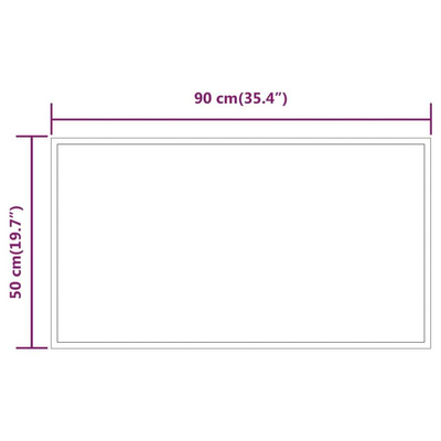 vidaXL Lustro łazienkowe z LED, 50x90 cm