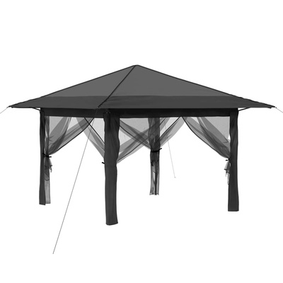 Gazebo z 4 Ścianami 3,3 x 3,3 m Jasnoszary i antracytowy