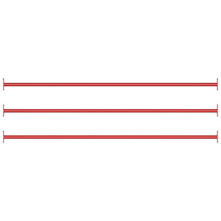 Drążki do przewrotów, 3 szt., 125 cm, stalowe, czerwone