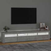 vidaXL Szafka pod TV z oświetleniem LED, szarość betonu, 210x35x40 cm