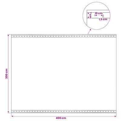 Plandeka z oczkami 2 szt. zielony 3 x 4 m 260 gsm PE