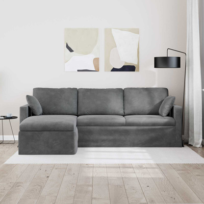 Sofa Ciemnoszary 228 x 134 x 80 cm Aksamit