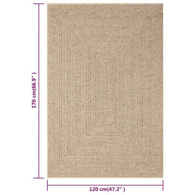 vidaXL Dywan ZIZUR, 120x170 cm, stylizowany na jutowy