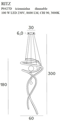 LAMPA WISZĄCA RITZ Różowe Złoto ADANI AD167