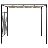 vidaXL Altana ogrodowa ze zwijanym dachem, 3x4x2,3 m, taupe, 180 g/m²