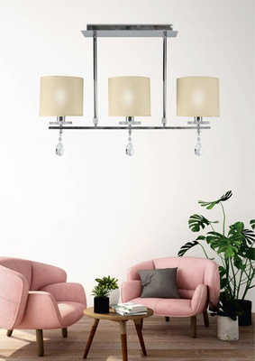 Lampa sufitowa chromowa 3x40W abażur z tkaniny Estera Candellux 33-11510