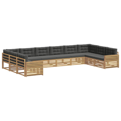 Zestawy sof 10 szt. Biały i antracyt Polyester